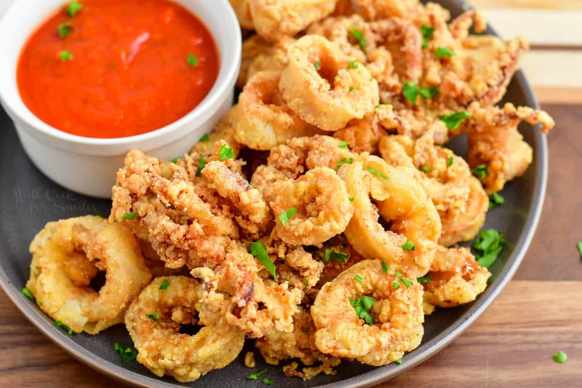 Plated calamari